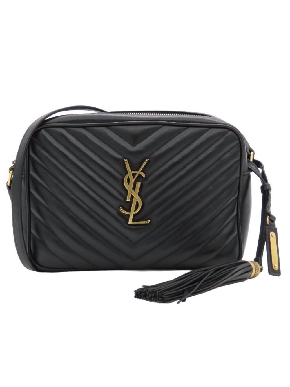Saint Laurent Lou Camera Bag Tassel Black Leather